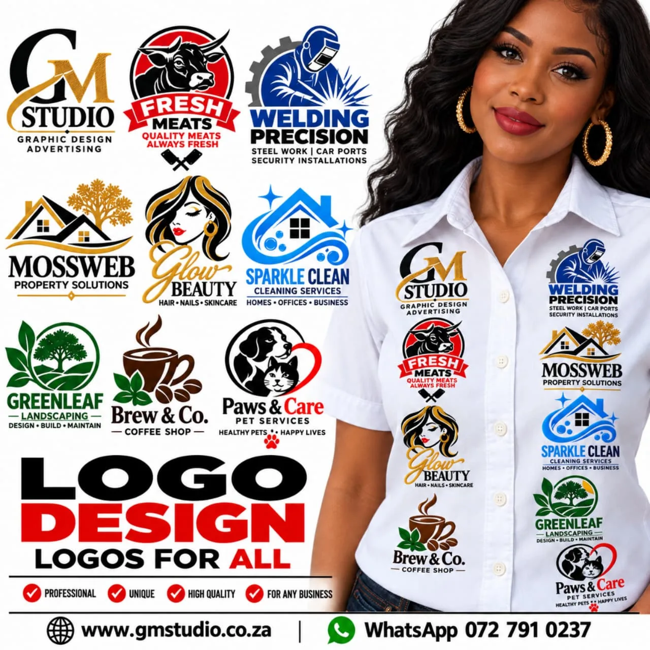 GM Studio business logo design advert