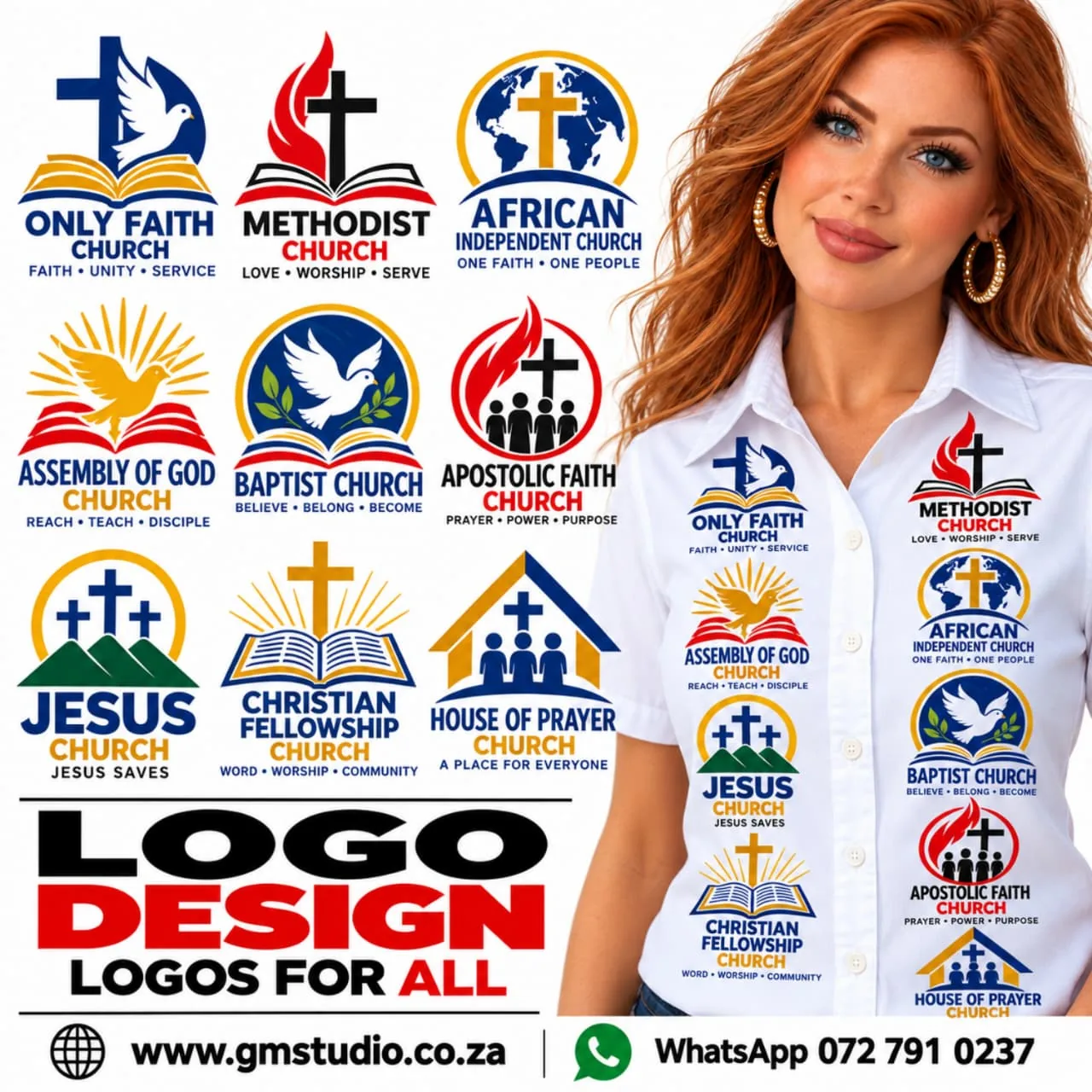 GM Studio church logo design advert