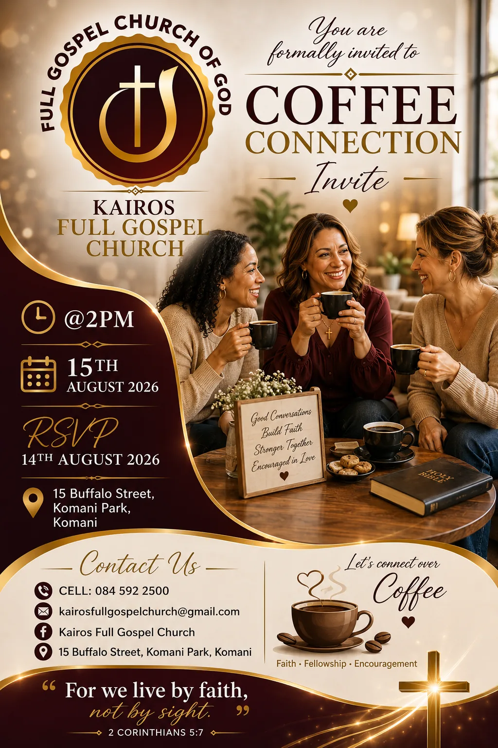 Kairos Full Gospel Church Coffee Connection invite