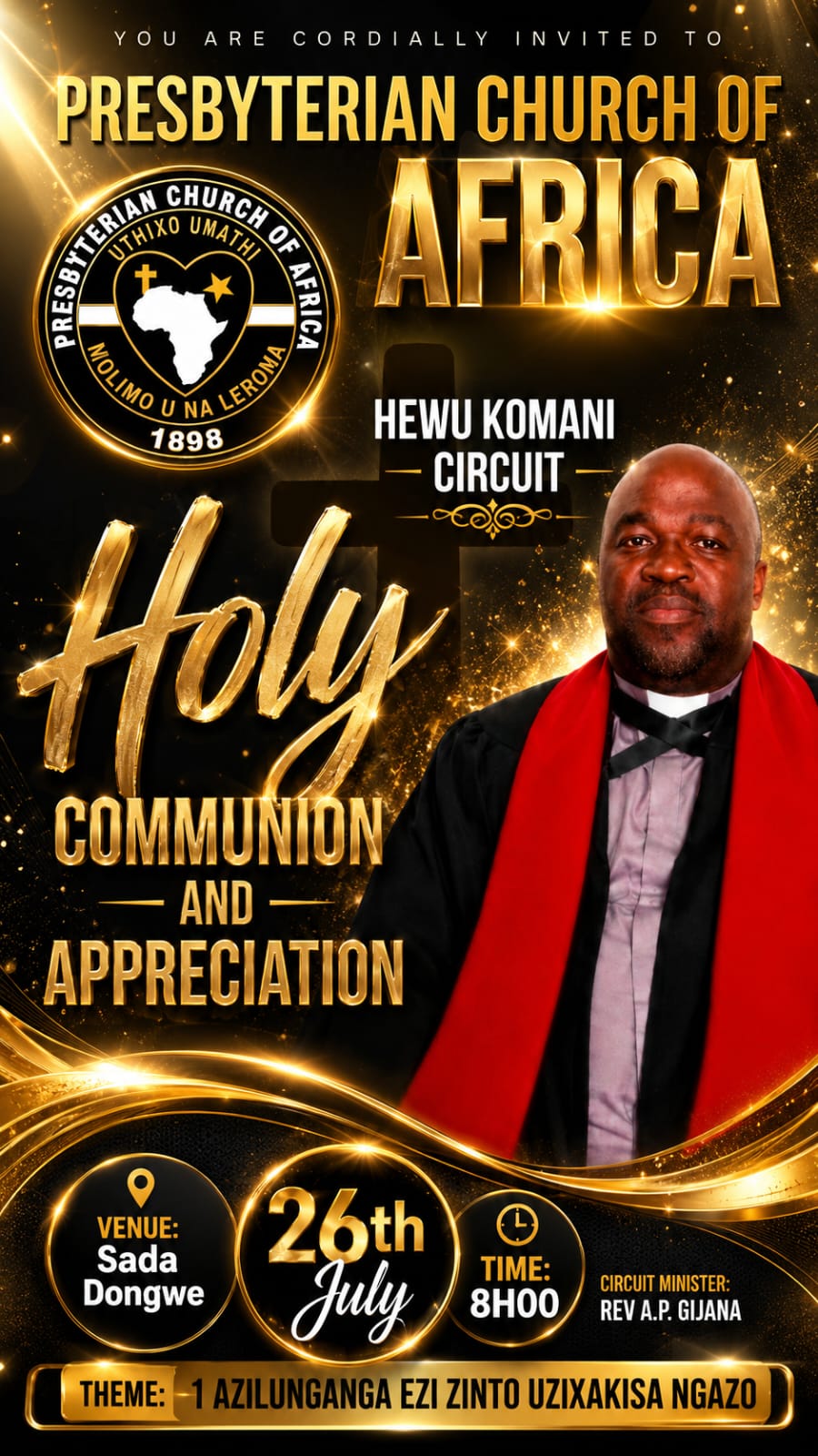 Presbyterian Church of Africa communion invite