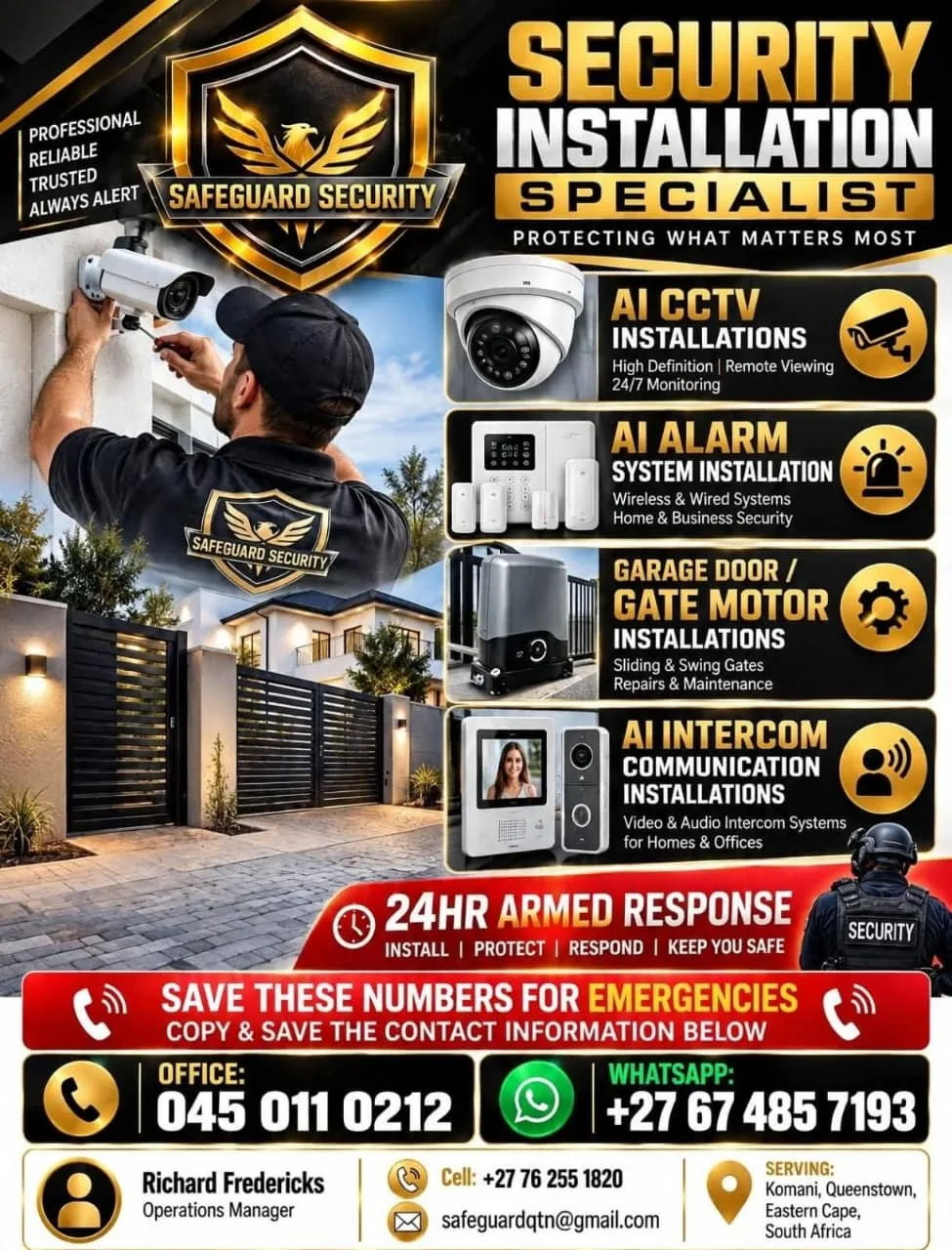 Safeguard Security installation specialist flyer